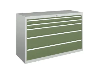ladekast HxBxD 800x1023x600mm 5laden slot RAL7035 front RAL6011 - 2