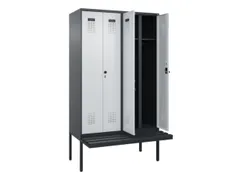 locker met bank,voor scheiding van kleding,HxBxD 2120x1200x815mm,4vak