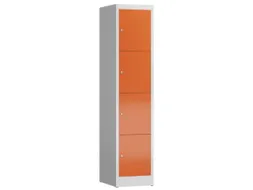 Lockerkast 1800x415x500mm 1x4 vakken cilinderslot, sokkel, RAL3000