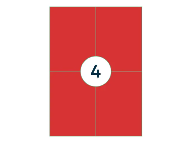 Gekleurde Etiketten 105x148mm Rood 42622 1000 Vel