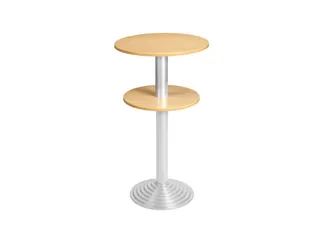 Statafel Stalen 4-Poots H 112cm Beuken Onderstel Alu Zilver - 2