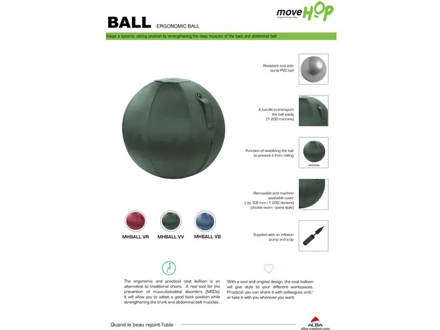 Ergoball ergonomische donkergroen Ø 65 cm.