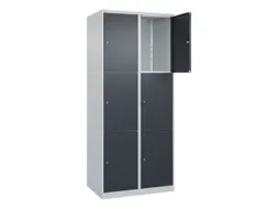 lockerkast,HxBxD 1850x800x500mm,2x3vakken,vak B 400mm,cil.-slot