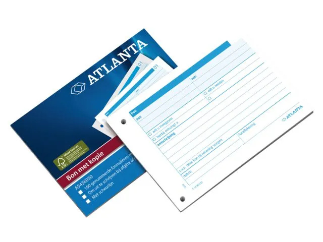 Bonboekje Djois Atlanta met 3 kopieën carbon A6