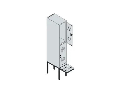 Dubbeldekse dekenkist,HxBxD 1950x300x815mm,1x2vak.,vak B 300mm