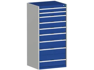 ladekast HxBxD 1600x800x650mm 9laden zware lasten RAL7035 RAL5010 - 2