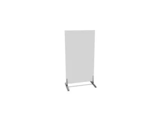 scheidingswand,HxB 1545x800mm,wand hout,frame staal,voeten,Bl-wit - 1