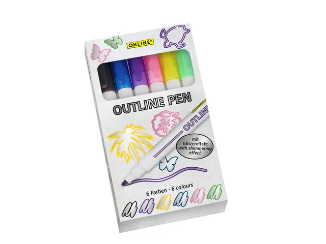 Viltstift Online Outline assorti doos à 6 stuks