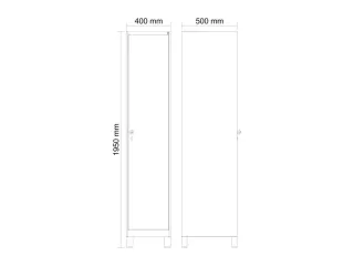 locker,HxBxD 1950x400x500mm,1vak,vak B 400mm,cil.-slot,voeten - 4