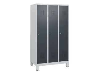 schoollocker,HxBxD 1630x900x500mm,3vak,vak B 300mm,cil.-slot,voeten - 2