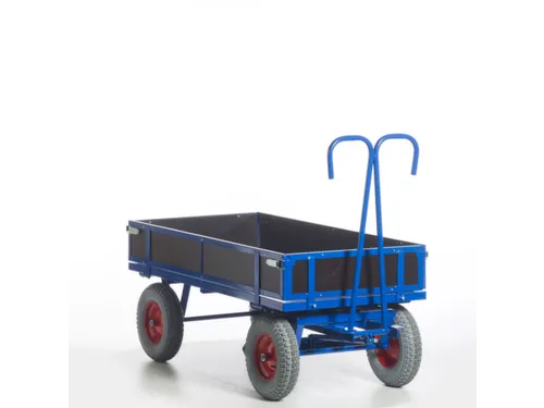 Handtrekwagen 4 Wielen 1000kg 1560x760mm Houten Wanden Luchtbanden