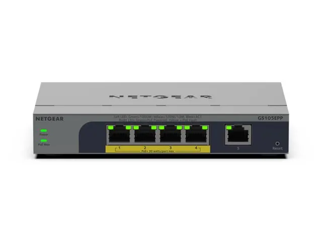 NETGEAR GS105EPP, Unmanaged, Gigabit Ethernet (10/100/1000), Full dupl