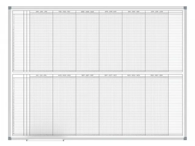 Jaarplanner MAULstandard Magnetisch 90x120cm 2x6 maanden