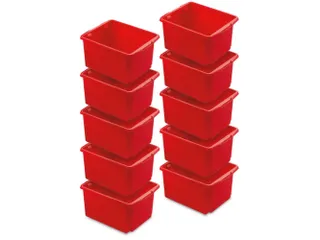 set draaistapelbakken,10-dlg.,HxLxB 245x455x360mm,32l,PP,rood - 1