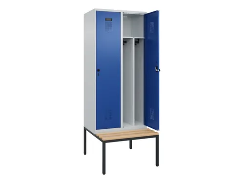 locker met bank,voor scheiding van kleding,HxBxD 2120x800x815mm,2vak