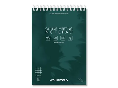 Online Conference Notepad, A5, Dubbel spiraal, Geruit, Groen