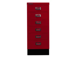 kantoor-ladekast HxBxD 670x279x380mm 6 laden romp kardinaalrood staal - 3