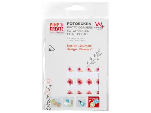 Fotohoeken walther design bloemen 2 vellen à 42 stuks
