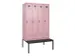 locker met bank,voor scheiding van kleding,HxBxD 2120x1200x815mm,4vak