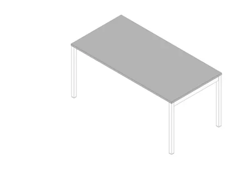 bureau HxBxD 730x1600x800mm blad grijs 4-voeten wit