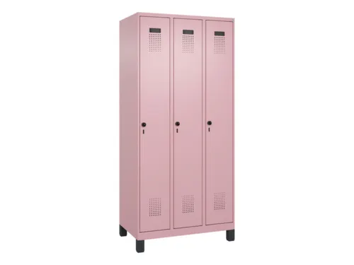 locker,HxBxD 1950x900x500mm,3vak,vak B 300mm,draaigrendel,voeten