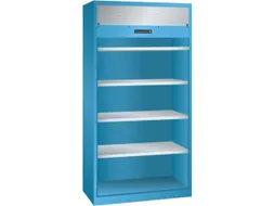 roldeurkast 1950x1000x580mm 4xStalen bodem cil.-slot sokkel RAL5012