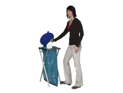 Rvs Afvalverzamelaar 120 Liter 900x400x450mm Voetpedaal Deksel Blauw