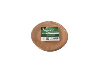 Papstar Pure Bord rond 19cm FSC karton bruin 20 stuks - 2