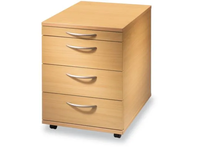 Mobiel Ladenblok 590x430x580mm 1pennenlade 3laden Beuken Beugelgreep