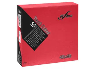 Infibra Servet I-0707 40x40cm 1/4 vouw 2-Laags Rood 1200 Stuks - 1