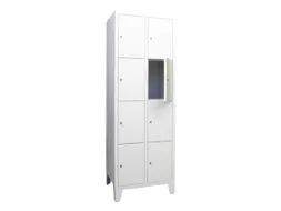 lockerkast,HxBxD 1850x600x500mm,2x4vakken,RAL7035,front RAL3000