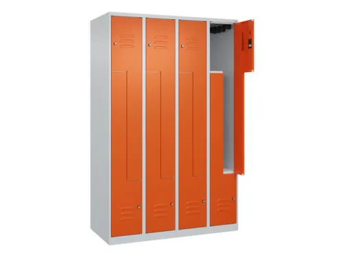 Z-garderobekast,HxBxD 1850x1200x500mm,vak B 150/300mm,cil.-slot