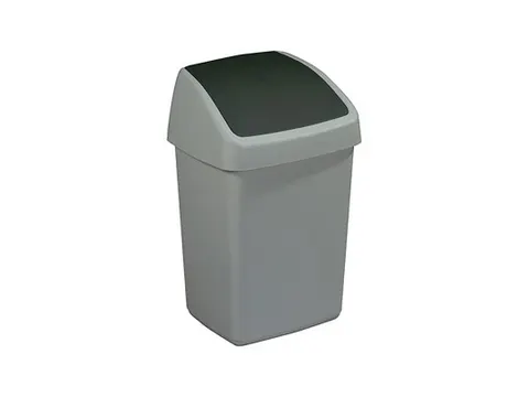 Afvalbak Delta swingdeksel 10 Liter Grijs Zwart