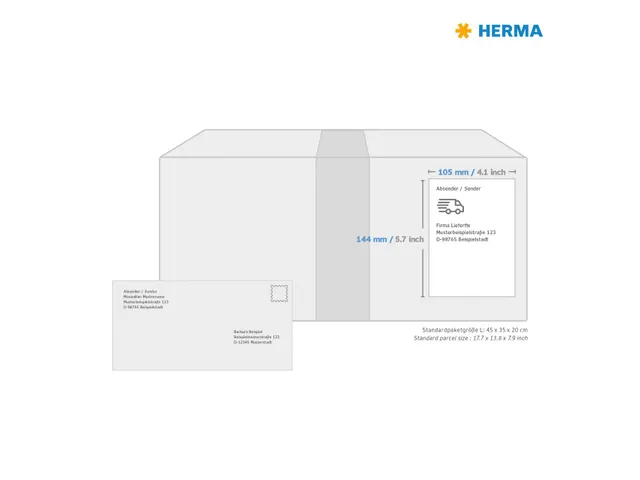 HERMA 4454 Premium etiketten A4 105x144mm Wit 400 stuks