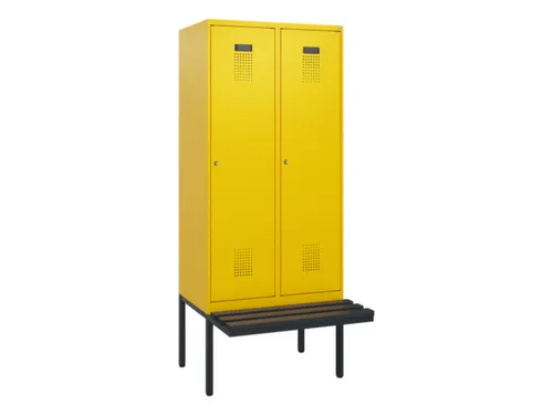 locker met bank,HxBxD 1950x800x815mm,2vak,vak B 400mm,cilinderslot
