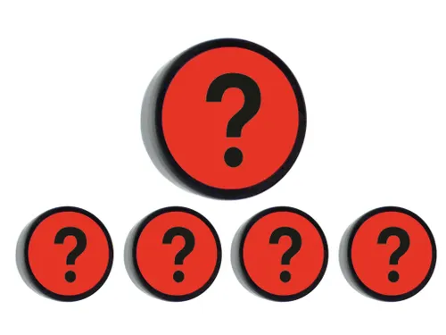 Impressiemagneet Question Mark 35mm Rood