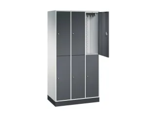 Dubbeldekse garderobekast,HxBxD 1950x920x500mm,3x2vak.,vak B 260mm - 1