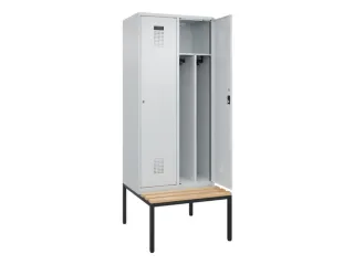 locker met bank,voor scheiding van kleding,HxBxD 2120x800x815mm,2vak - 1