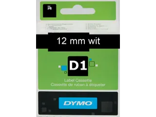 Labeltape Dymo 45021 D1 S720610 12mmx7m wit op zwart - 4