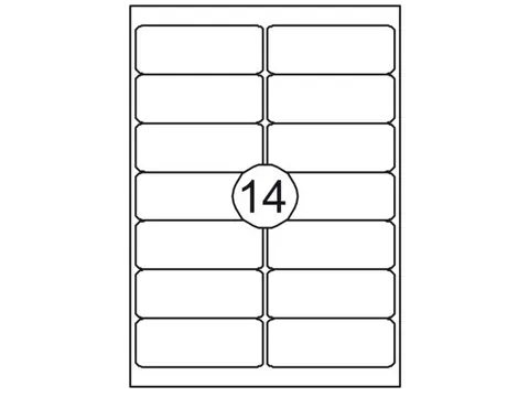 Etiket Rillstab 99.1x38.1mm Wit 1400 Stuks