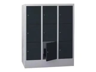 lockerkast,HxBxD 1187x900x500mm,3x3vakken,RAL7035,front RAL7016 - 1