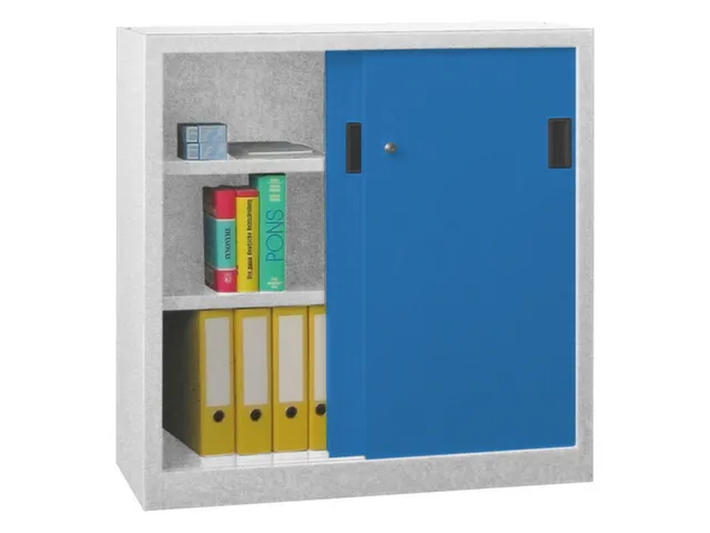 Schuifdeurkast Hxbxd 1000x1000x400mm 2 Oh Ral7035 Front Ral5012