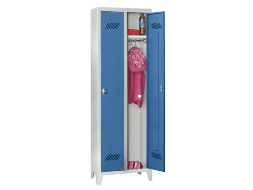 lockerkast v. kinderen,HxBxD 1600x630x500mm,2vak,RAL7035,front RAL5012