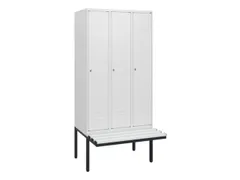 locker met bank,HxBxD 1950x900x815mm,3vak,vak B 300mm,cil.-slot