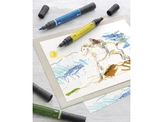 Tekenstift Faber-Castell Pitt Artist Pen duo marker etui a 5 stuks - 10