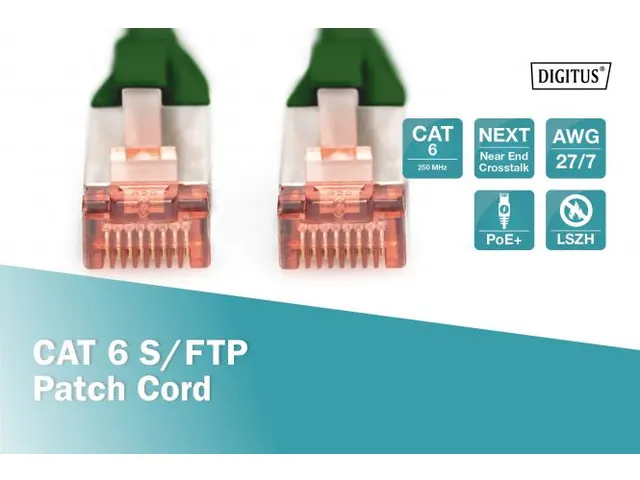 CAT 6 S-FTP patchkabel Cu LSZH AWG 27/7 Lengte 0,5m Blauw