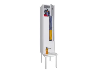 Z-garderobekast,HxBxD 2100x400x800mm,vak B 400mm,RAL7035,front RAL7035 - 2