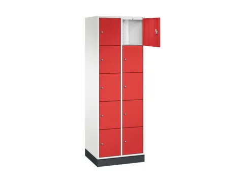 lockerkast,HxBxD 1950x620x500mm,2x5vakken,cil.-slot,sokkel