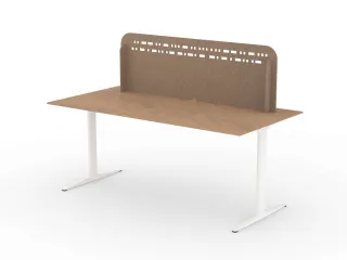 Akoestisch PET-vilt scheidingsscherm L 150x15cm beige - 2