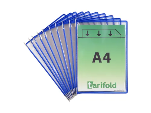 Zichtpaneel Tarifold A4 verticaal 230x343mm Blauw 10 stuks